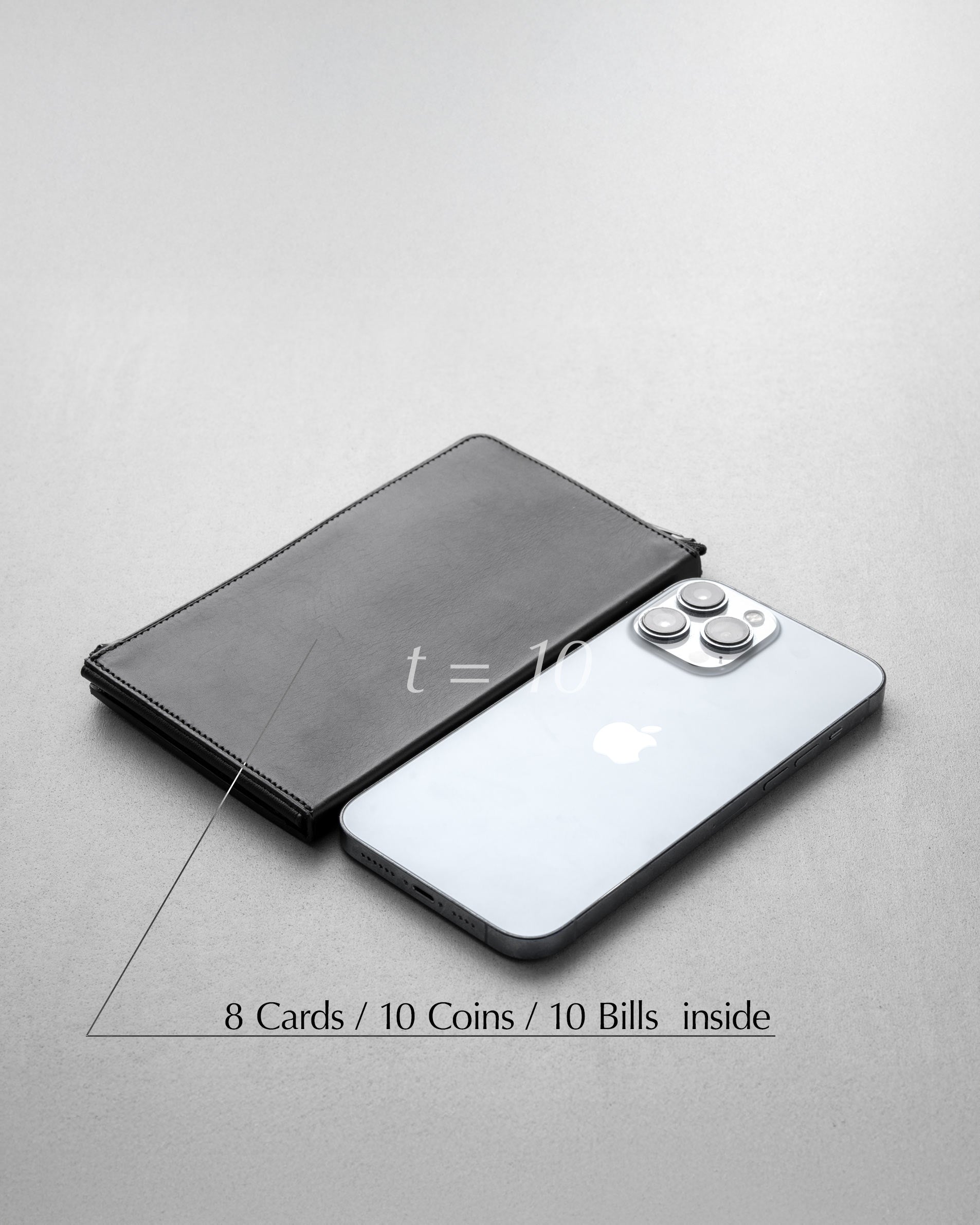 Hitoe L-zip L Same thickness as an iPhone